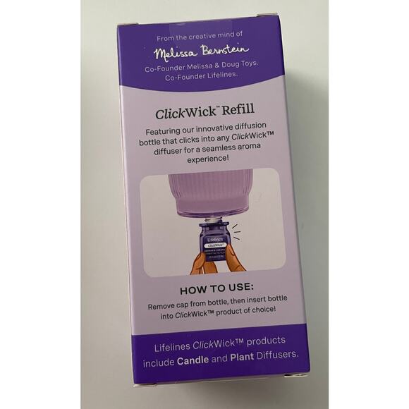 Lifelines ClickWick Refill in Jasmine & Geranium essential oil blend fragrance. - Picture 3 of 4